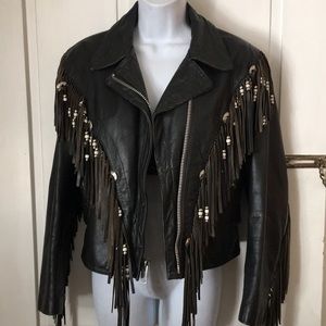 No label  inside .jacket .. size 9 woman’s leather jacket black